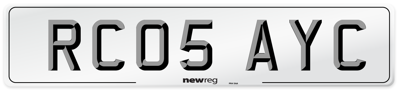 RC05 AYC Number Plate from New Reg